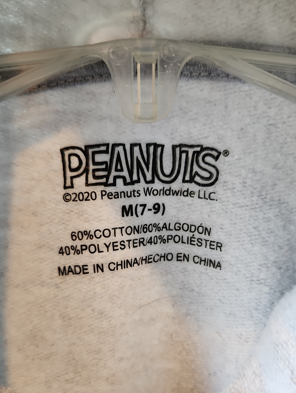 Women's Peanuts Heather Gray Hoodie Size M - Picture 3 of 7